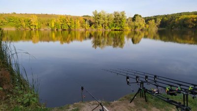 Рыбалка на водоеме в селе Бровково